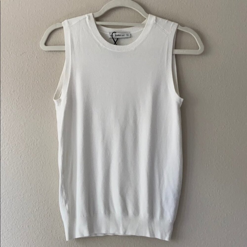 New Zara Knit Sleeveless Crewneck Top